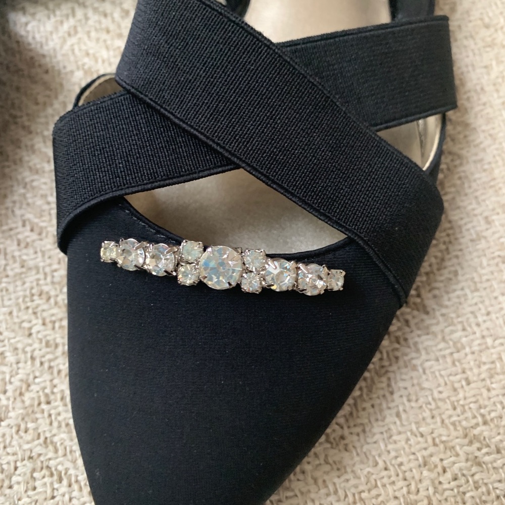 Vintage 2” curved rhinestone shoe clips. ❣️ - Picture 2 of 7